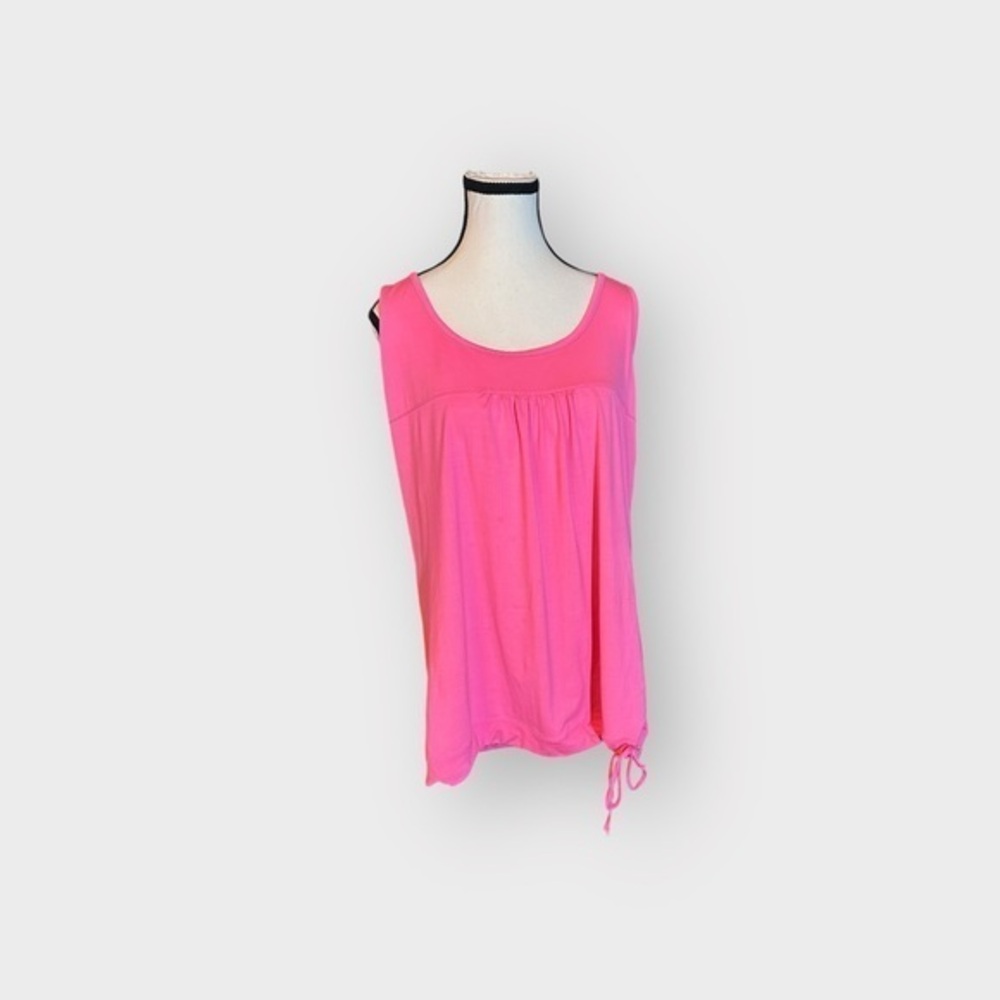 Women’s Untagged 1X Racerback Built in Bra Drawstring Hem Workout Top 1XL 14 16